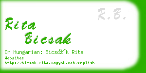 rita bicsak business card